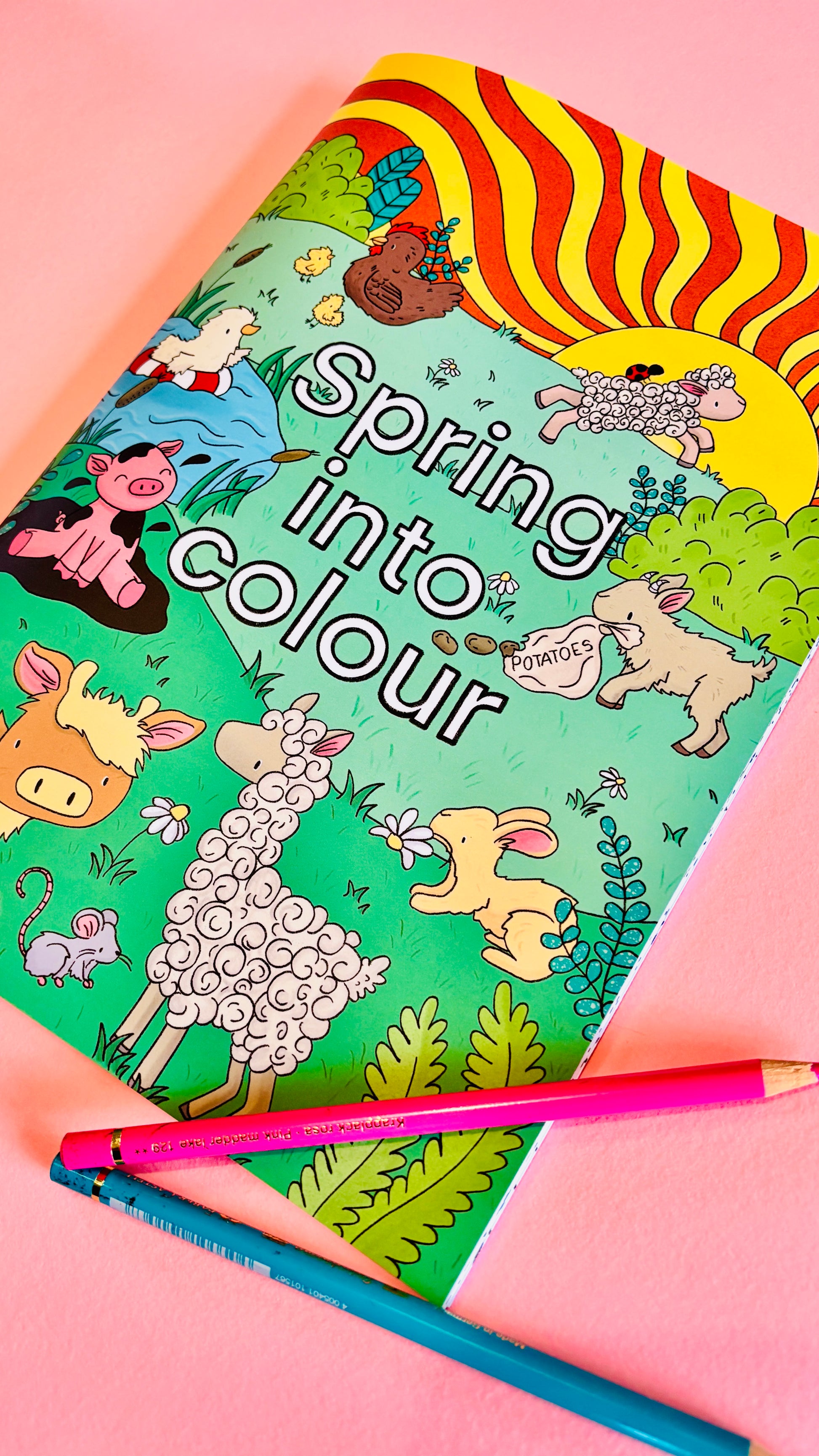 PRE-ORDER Spring into colour A4 colouring book - Pixiecraft