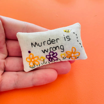 ‘Murder is wrong’ Pocket profanity- Flowers or Stars