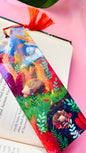Hand-illustrated Autumn Hedgehog holographic bookmark, handmade in the UK. Rainbow shimmer finish with a tassel, perfect for marking pages in books, journals, or planners.
