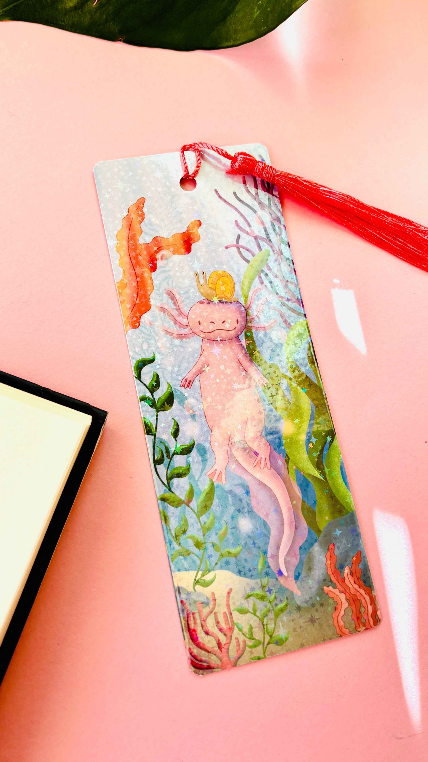 Axolotl Gift Holographic Bookmark