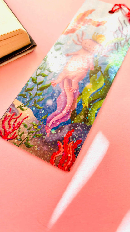 Axolotl Gift Holographic Bookmark