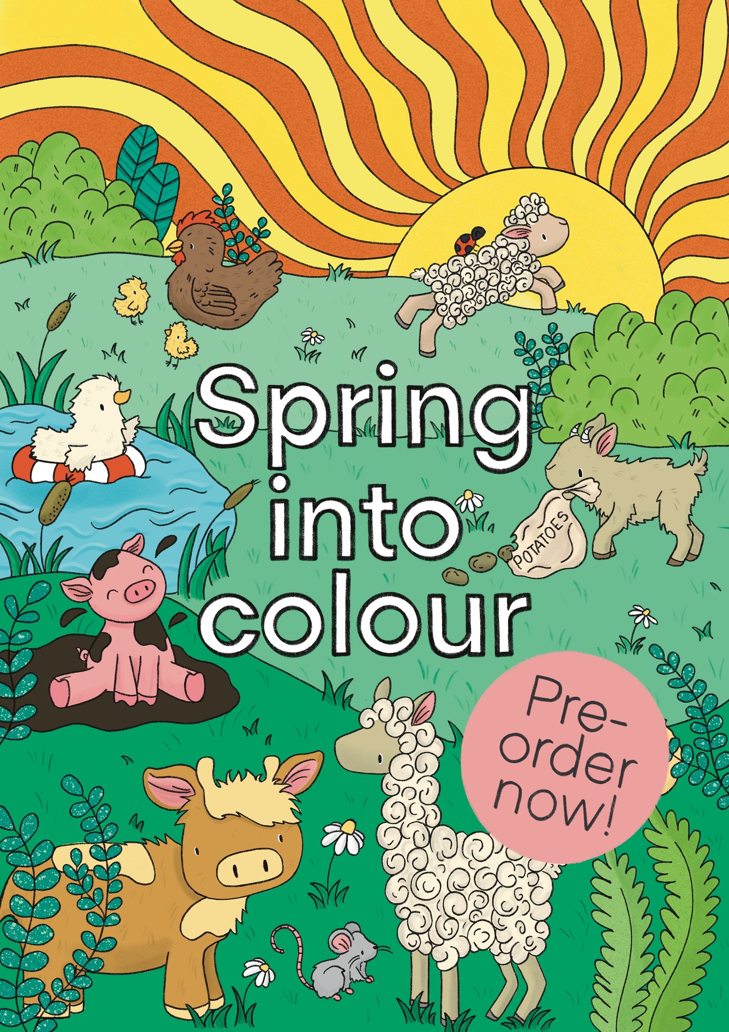 PRE-ORDER Spring into colour A4 colouring book