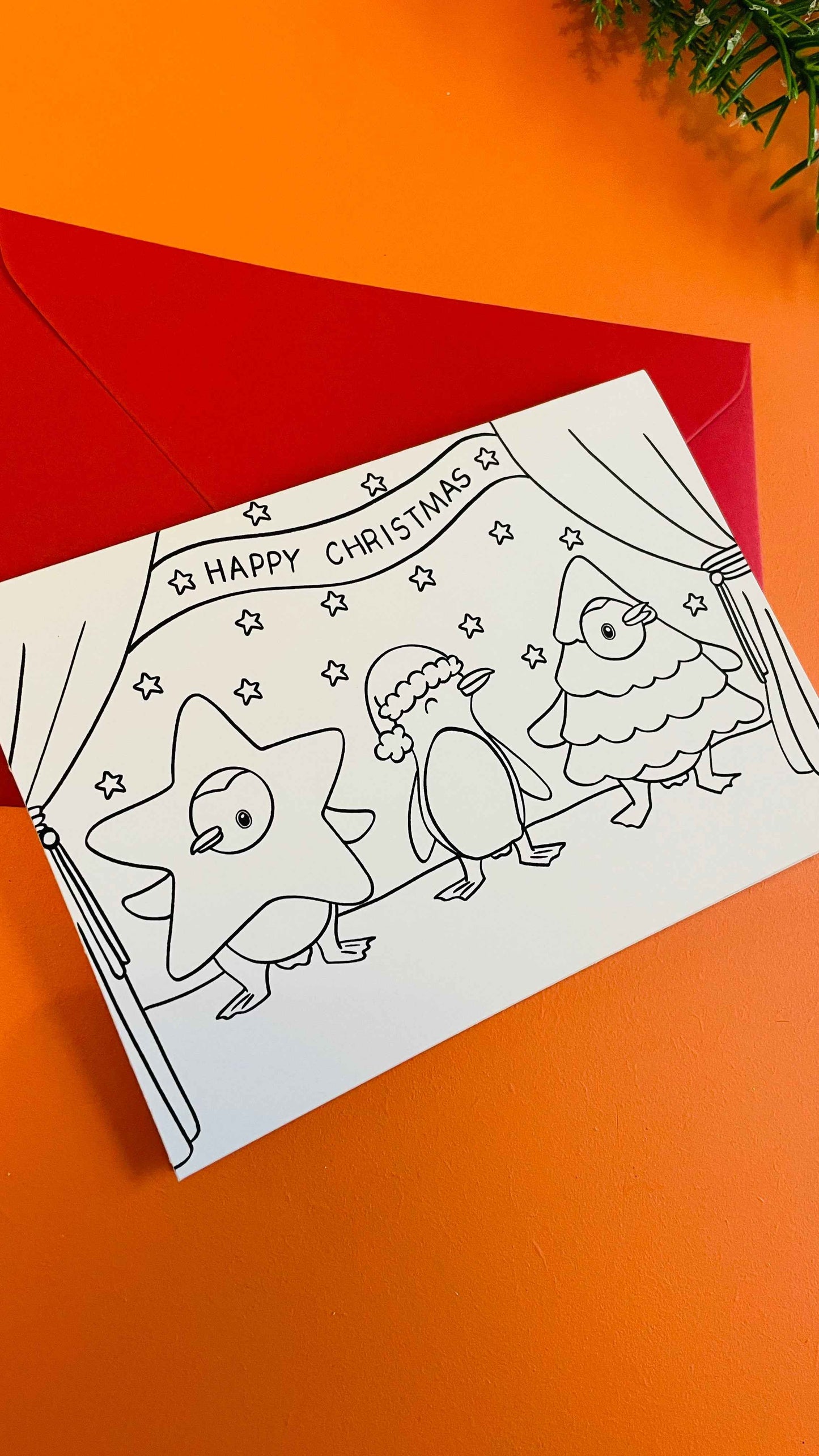 Colour your own Christmas cards: set of 4