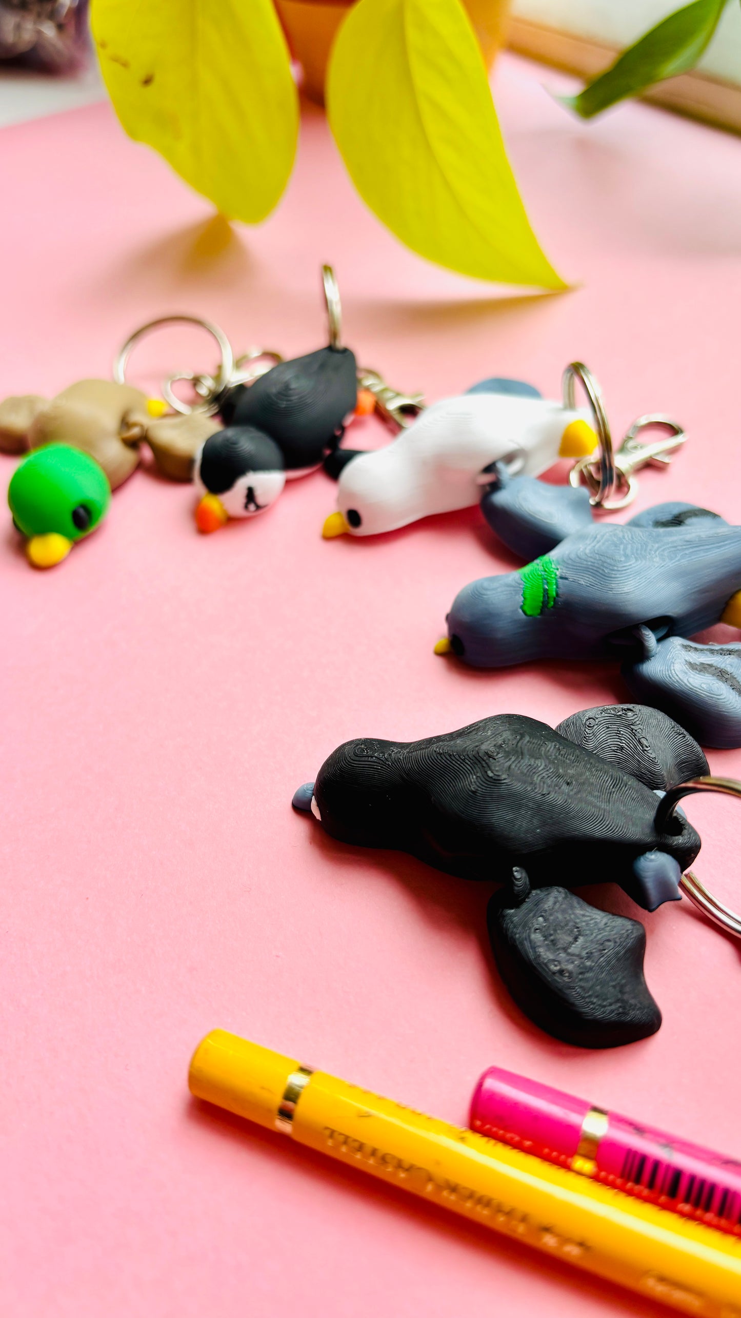 Charlie Crow Keyring- 3D Printed Bird Trinket