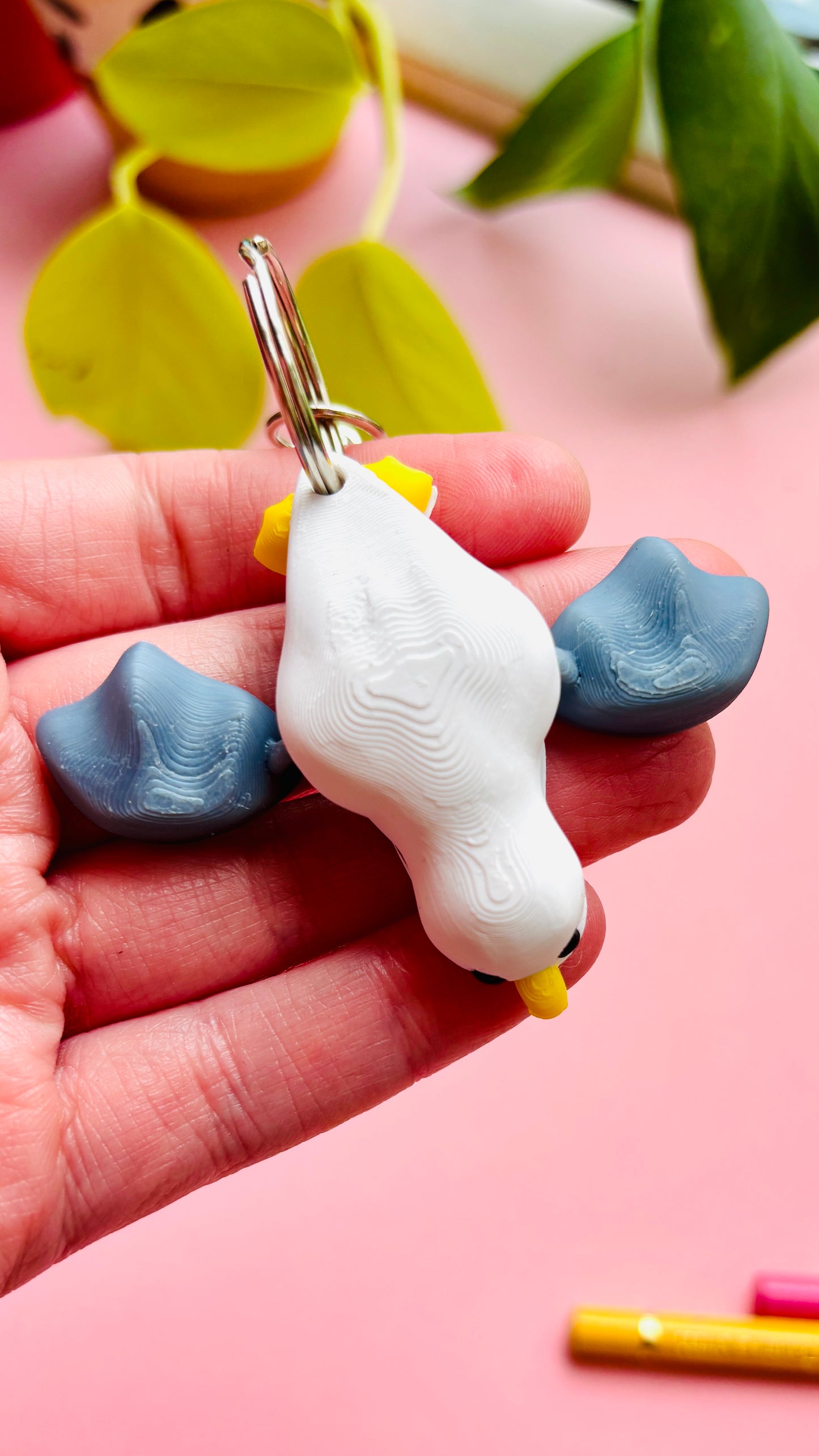 Chip the Seagull Keyring- 3D Printed Bird Trinket