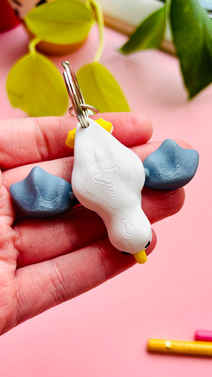 Chip the Seagull Keyring- 3D Printed Bird Trinket