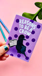 Reasons to Be a Crow illustrated zine cover featuring a playful crow illustration