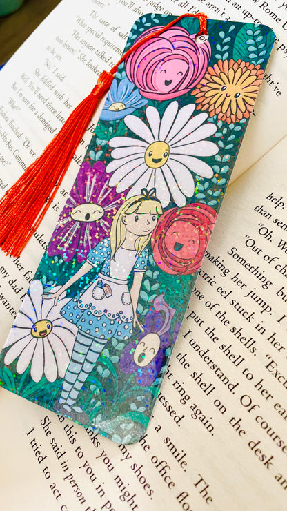 Alice in wonderland illustrated bookmark 