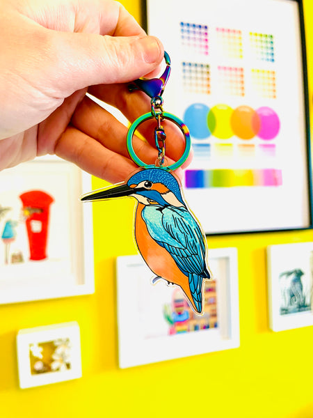 Kingfisher Recycled Acrylic Keyring