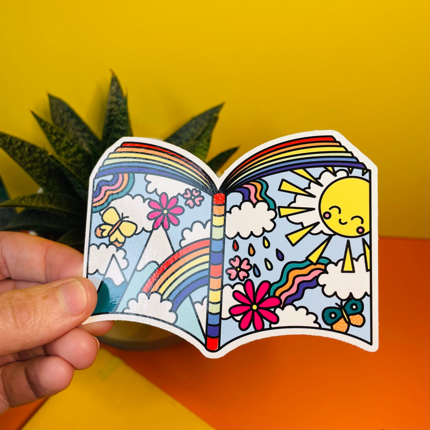 The Magic of a Book 10cm Rainbow Vinyl Sticker