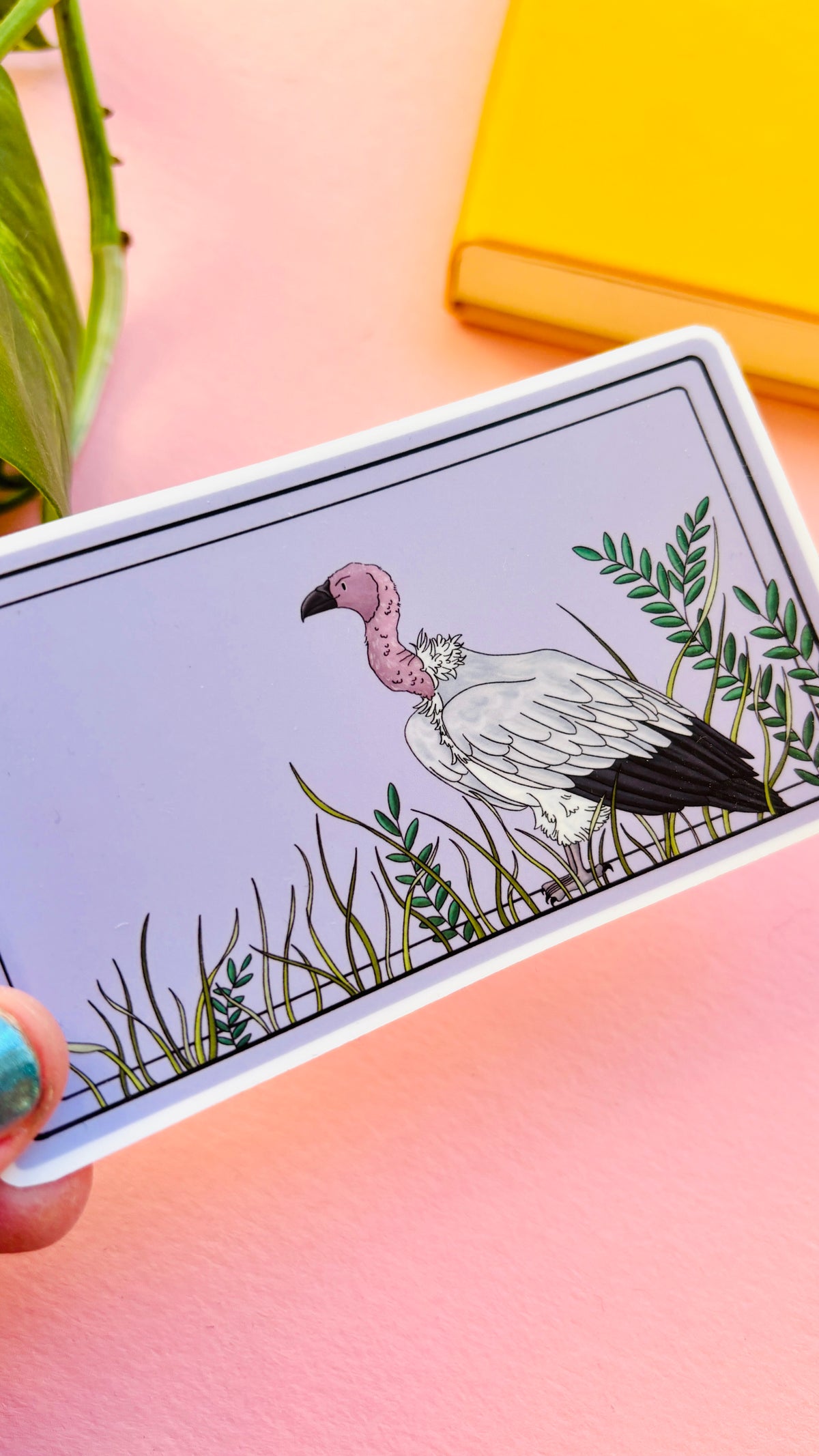 White Backed Vulture Illustrated Waterproof Sticker- Nature Stationery