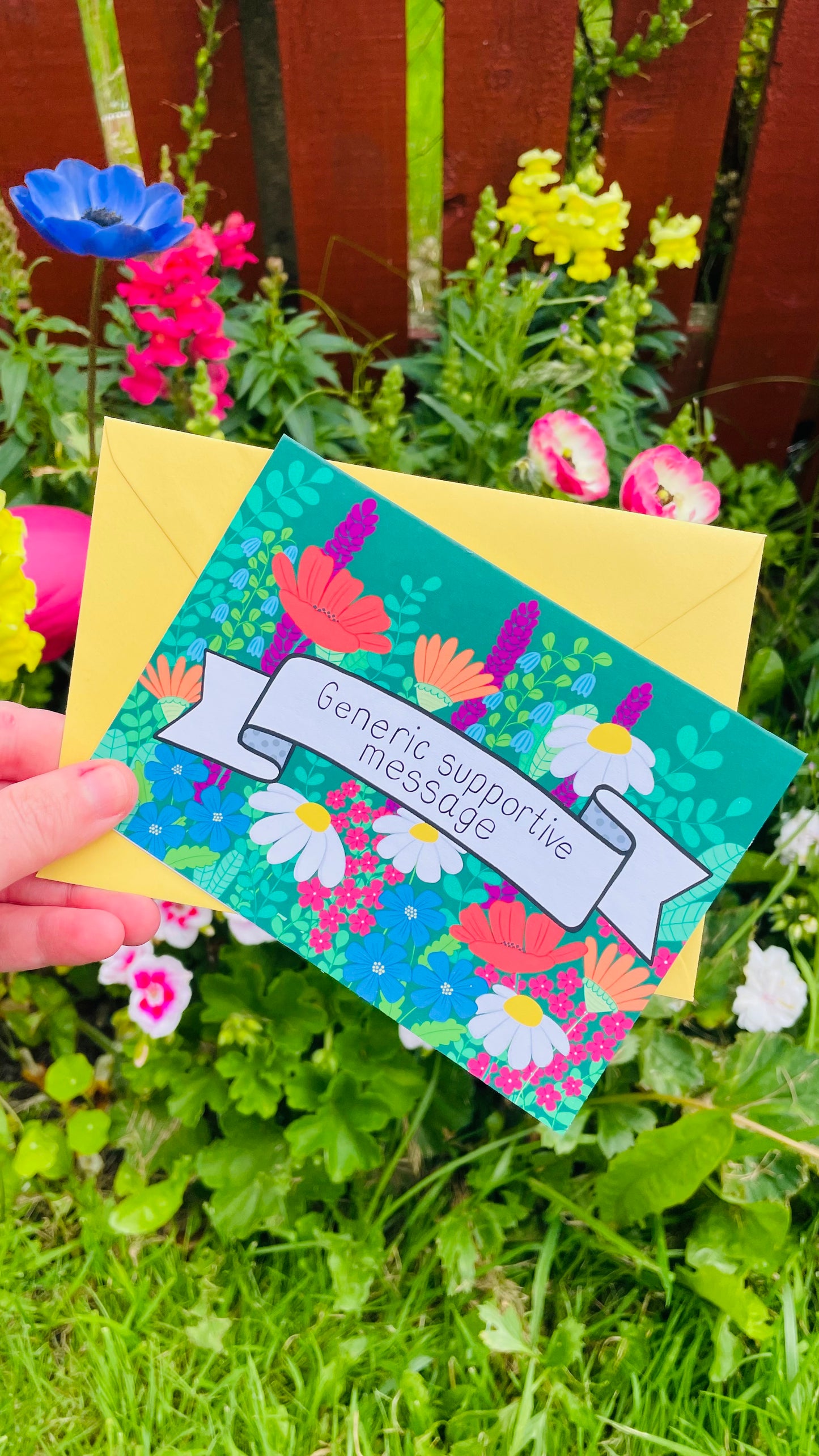 Generic Supportive Message- Floral Illustrated card