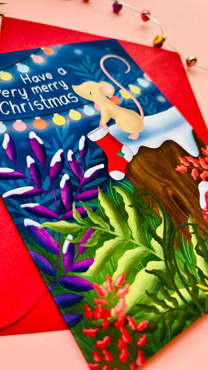 Woodland Mouse Christmas Card