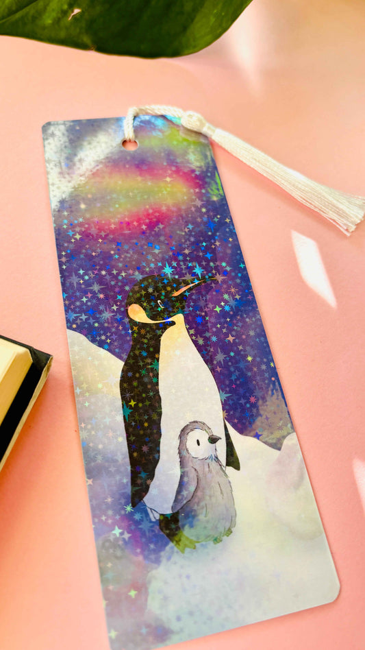 Emperor Penguin Gift Holographic Bookmark