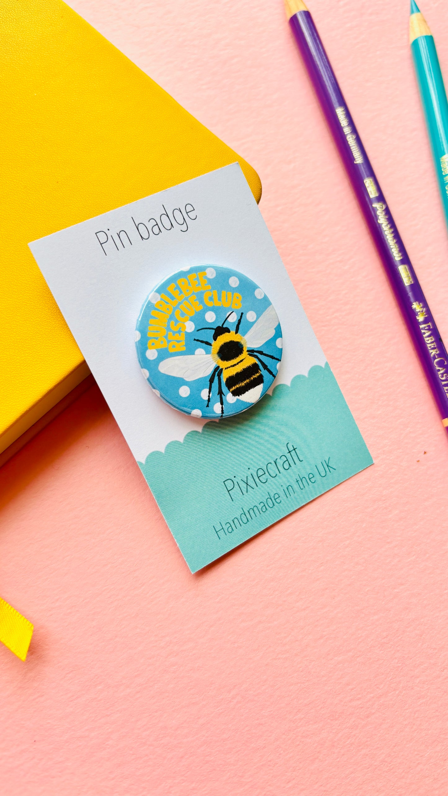 Bumblebee Rescue Club Badge or Magnet- Bee Gifts