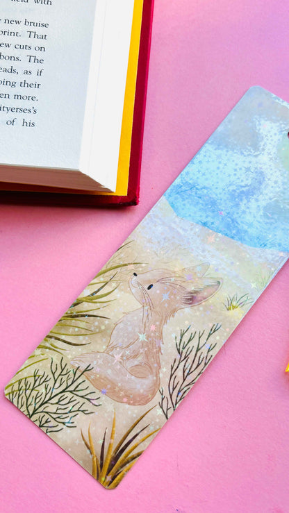 Fennec Fox Gift Holographic Bookmark- Handmade in the UK
