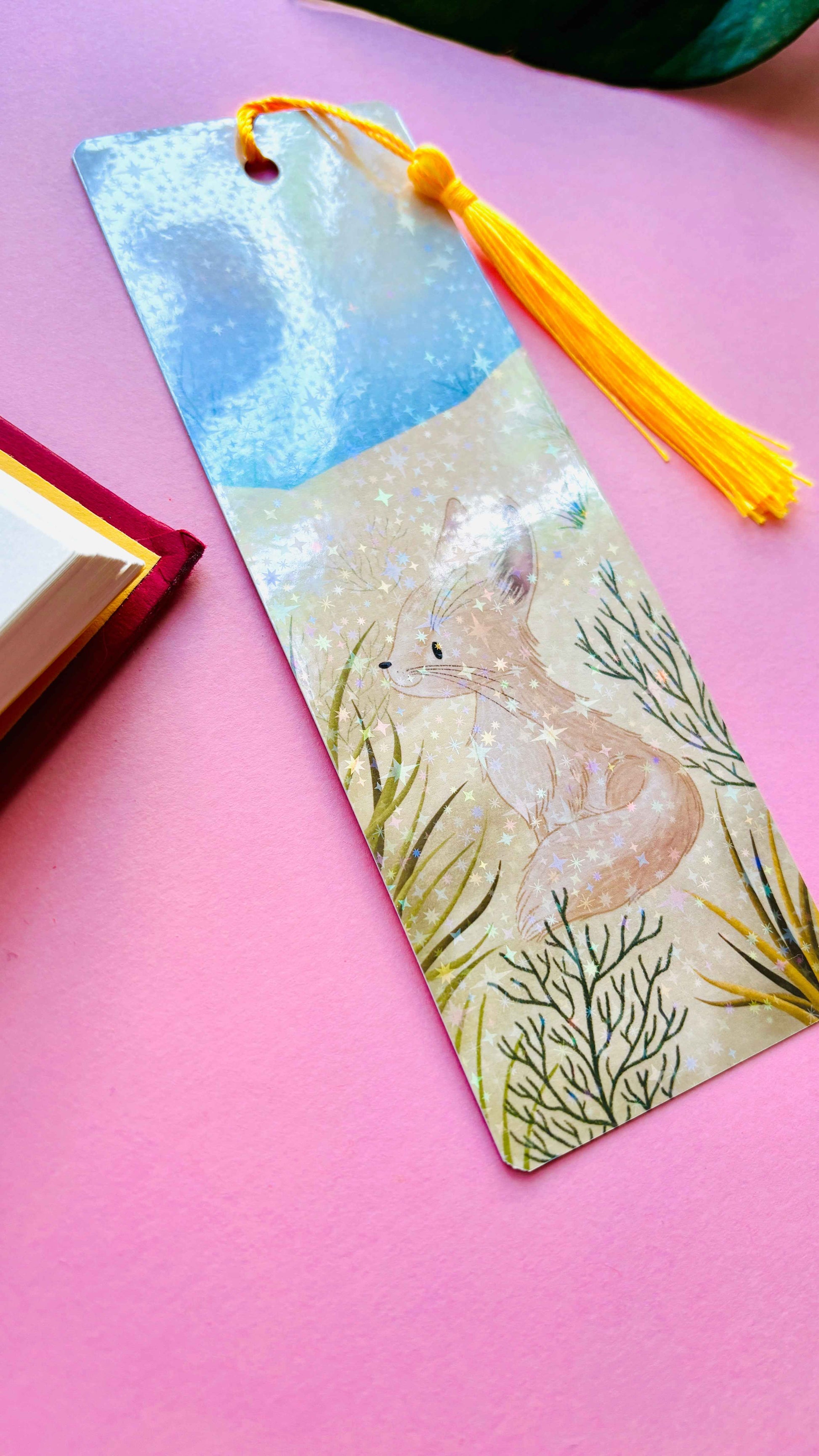 Fennec Fox Gift Holographic Bookmark- Handmade in the UK