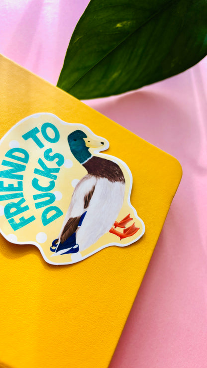 Cute Friend to Ducks sticker, duck lover gift idea, waterproof vinyl bird sticker