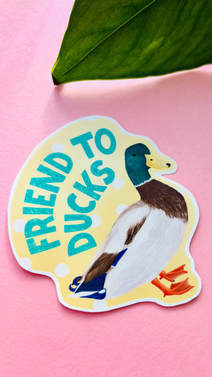 Cute Friend to Ducks sticker, duck lover gift idea, waterproof vinyl bird sticker