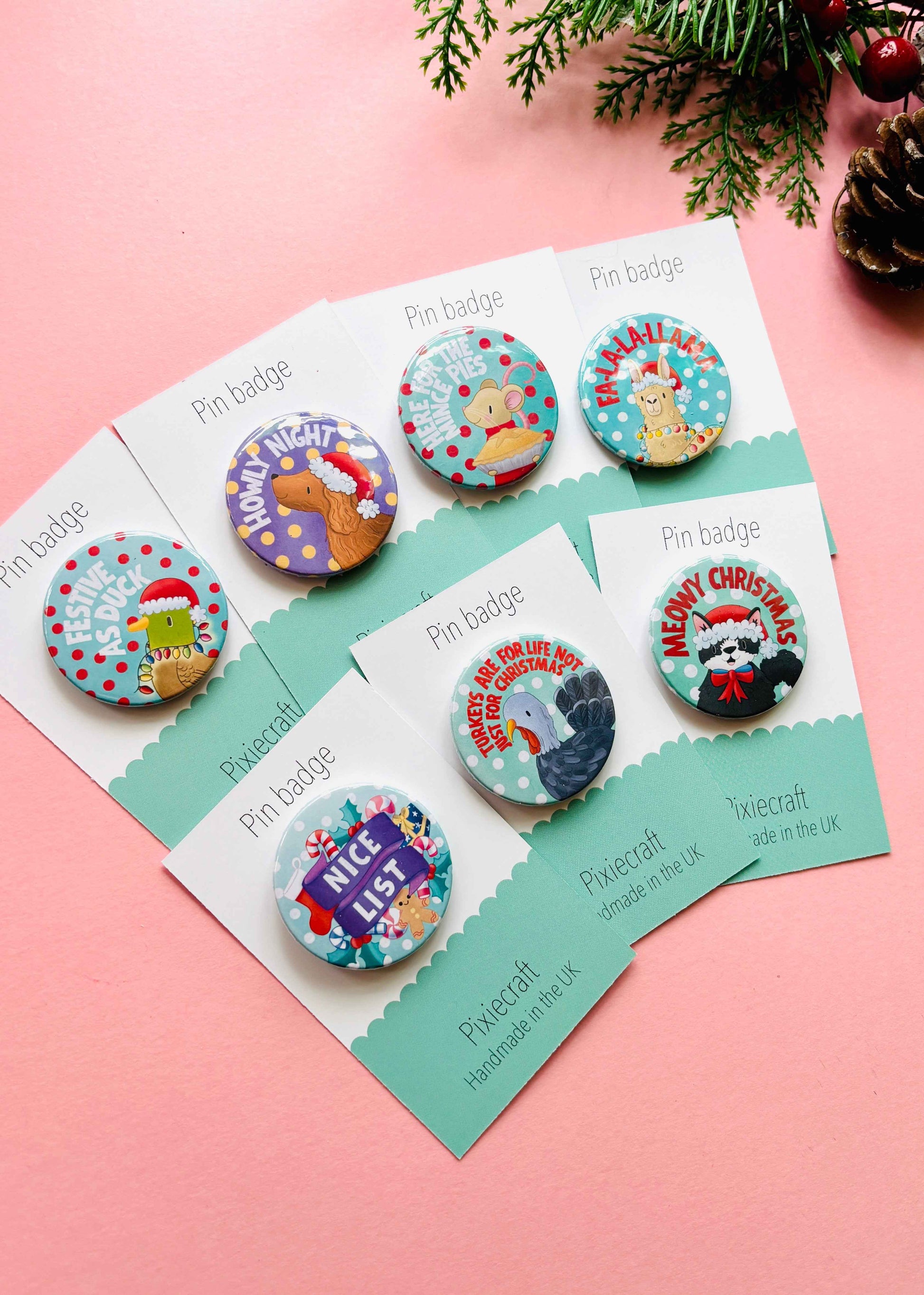 Funny Christmas Badges/Magnets Pick