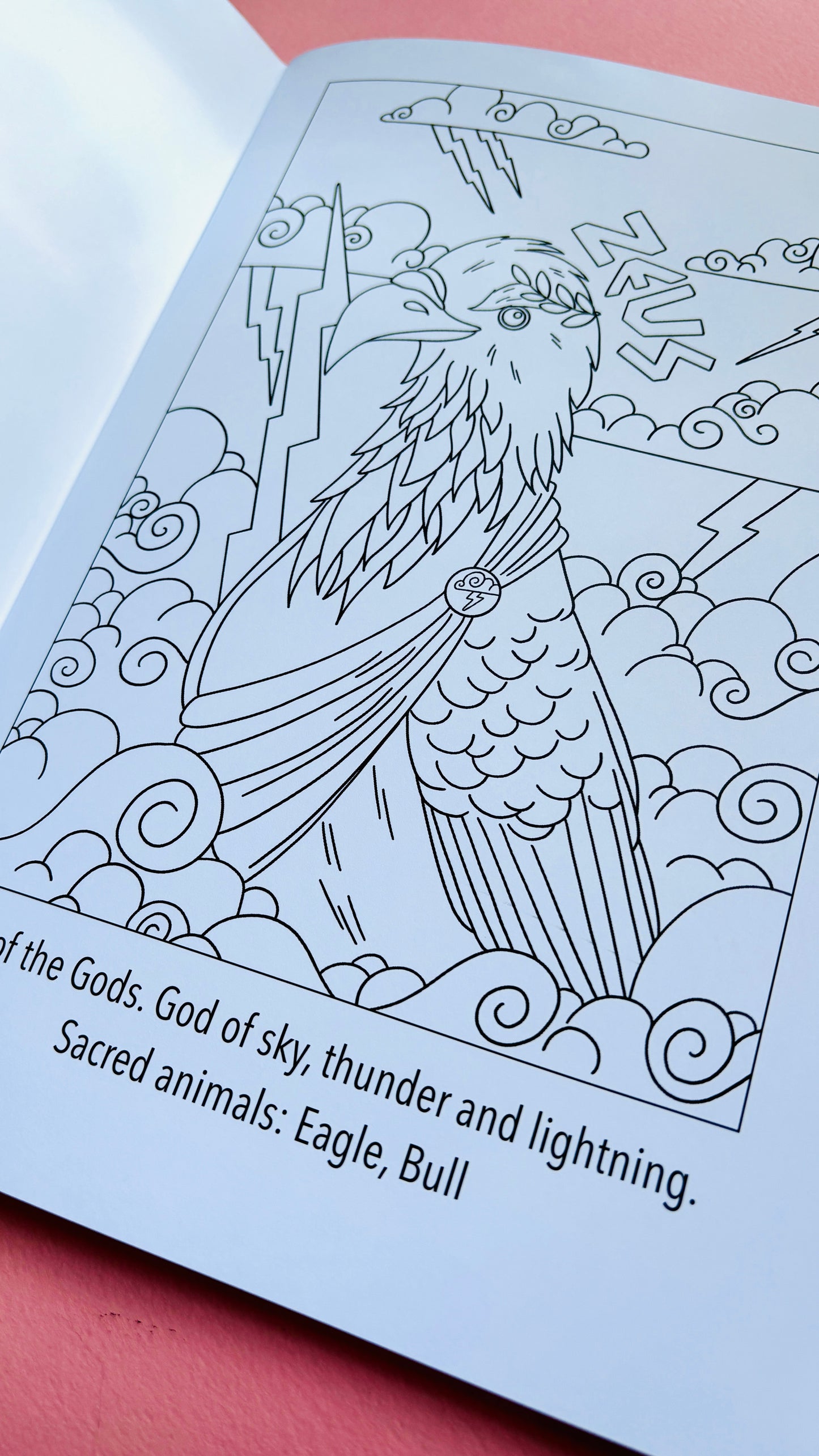 Animals of Olympus: A Greek Mythology Colouring Book for adults and kids with hand drawn colouring pages, single sided, heavy weight paper. This educational colouring book is great for home educators and homeschoolers. 