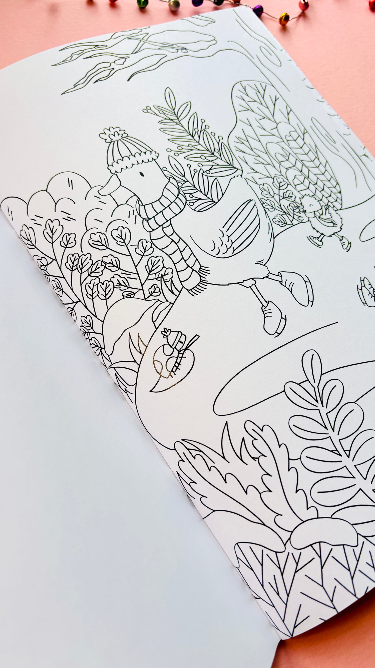 Woodland Christmas colouring book gift — festive forest animal colouring pages for kids, families, and nature lovers