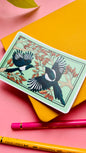 Magpie Illustrated Waterproof Sticker- Corvid Stationery