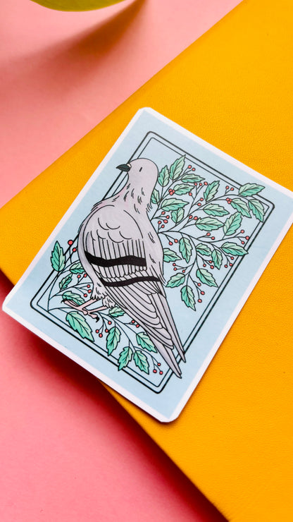 Pigeon Botanical Waterproof Sticker