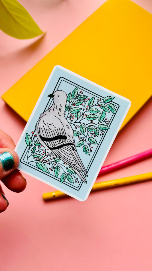 Pigeon Botanical Waterproof Sticker
