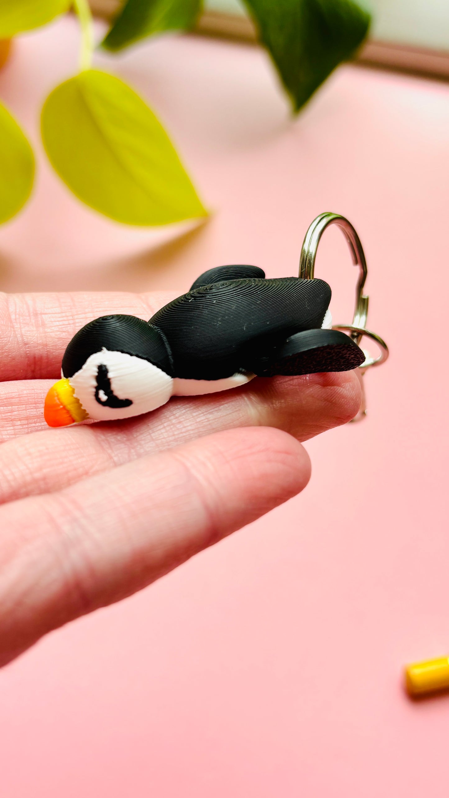 Pearl the Puffin Keyring- 3D Printed Bird Trinket