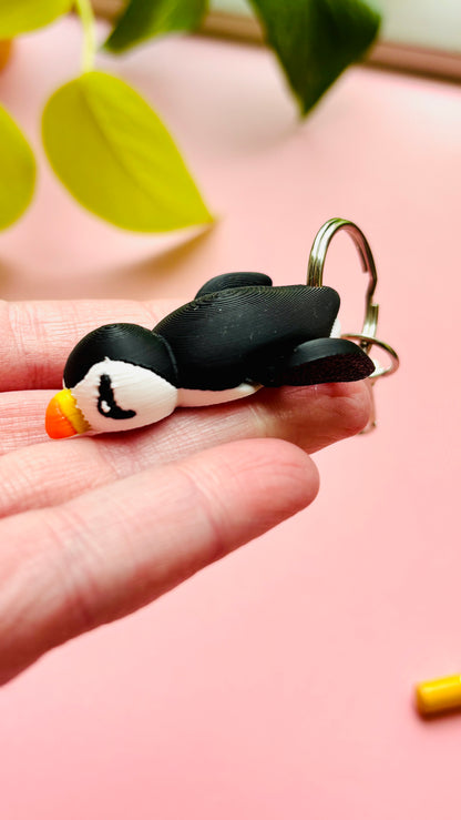 Pearl the Puffin Keyring- 3D Printed Bird Trinket
