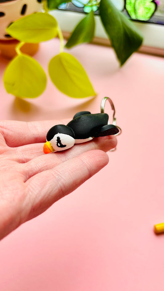 Puffin Keyring- 3D Printed Bird Trinket