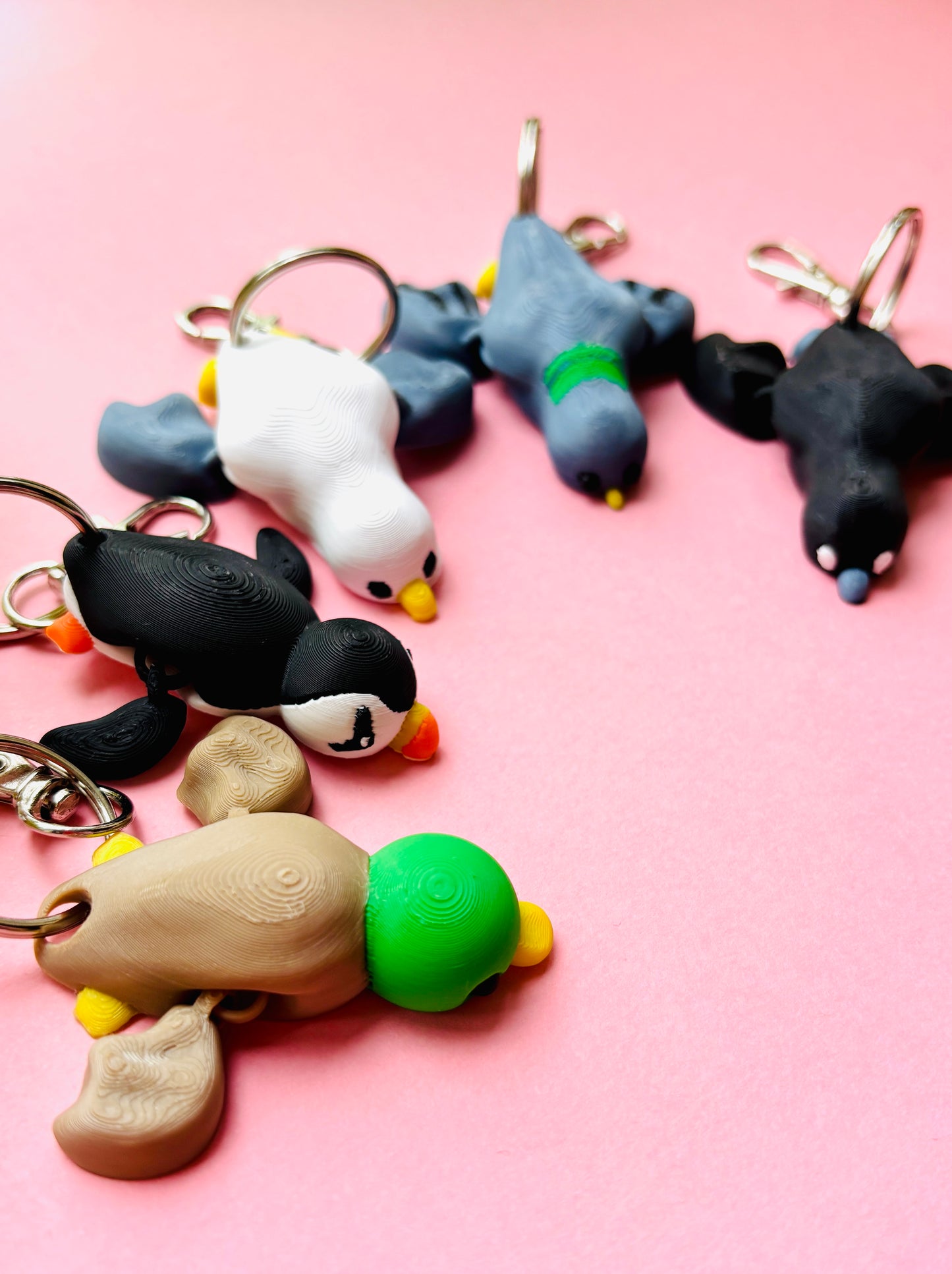Charlie Crow Keyring- 3D Printed Bird Trinket