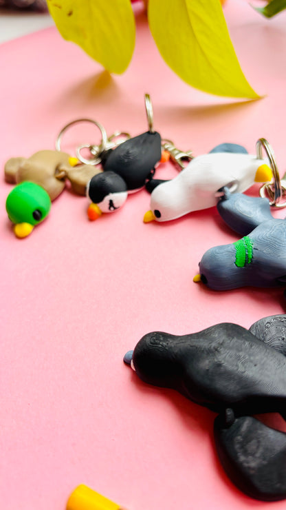 Pearl the Puffin Keyring- 3D Printed Bird Trinket