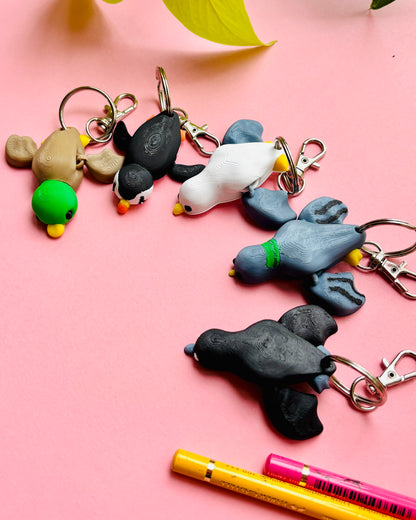 Pearl the Puffin Keyring- 3D Printed Bird Trinket