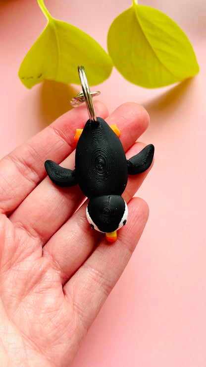 Pearl the Puffin Keyring- 3D Printed Bird Trinket