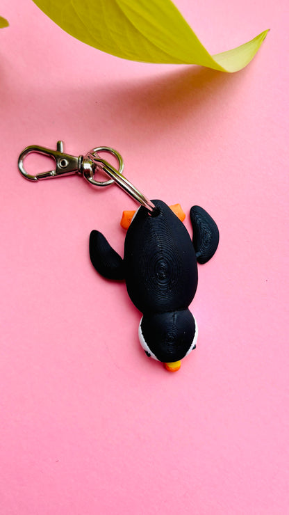 Pearl the Puffin Keyring- 3D Printed Bird Trinket