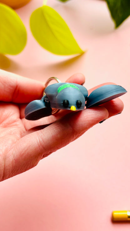 Percy Pigeon Keyring- 3D Printed Bird Trinket
