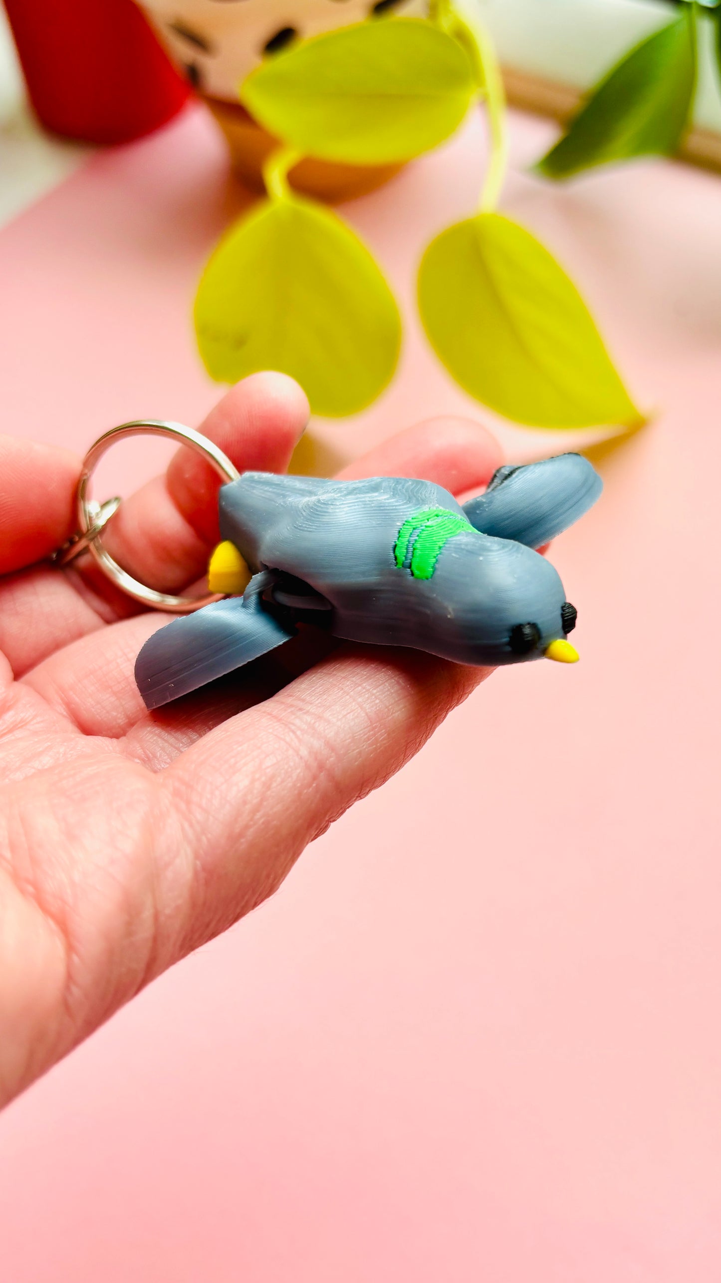 Percy Pigeon Keyring- 3D Printed Bird Trinket