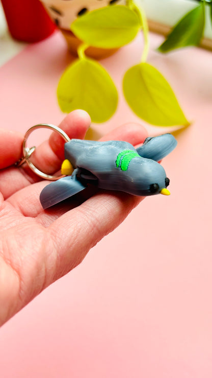 Percy Pigeon Keyring- 3D Printed Bird Trinket