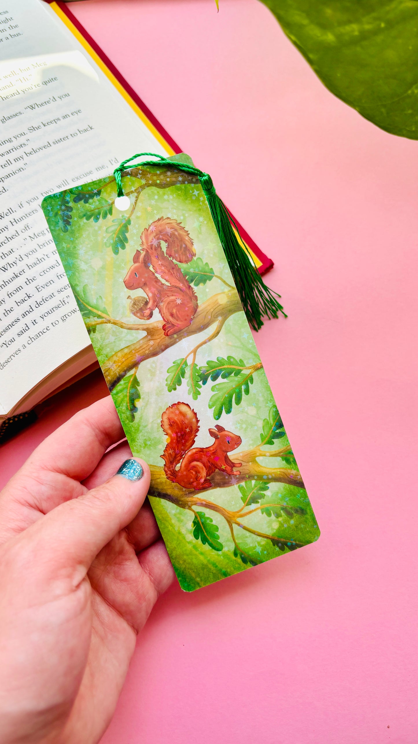 Red Squirrel Gift Holographic Bookmark