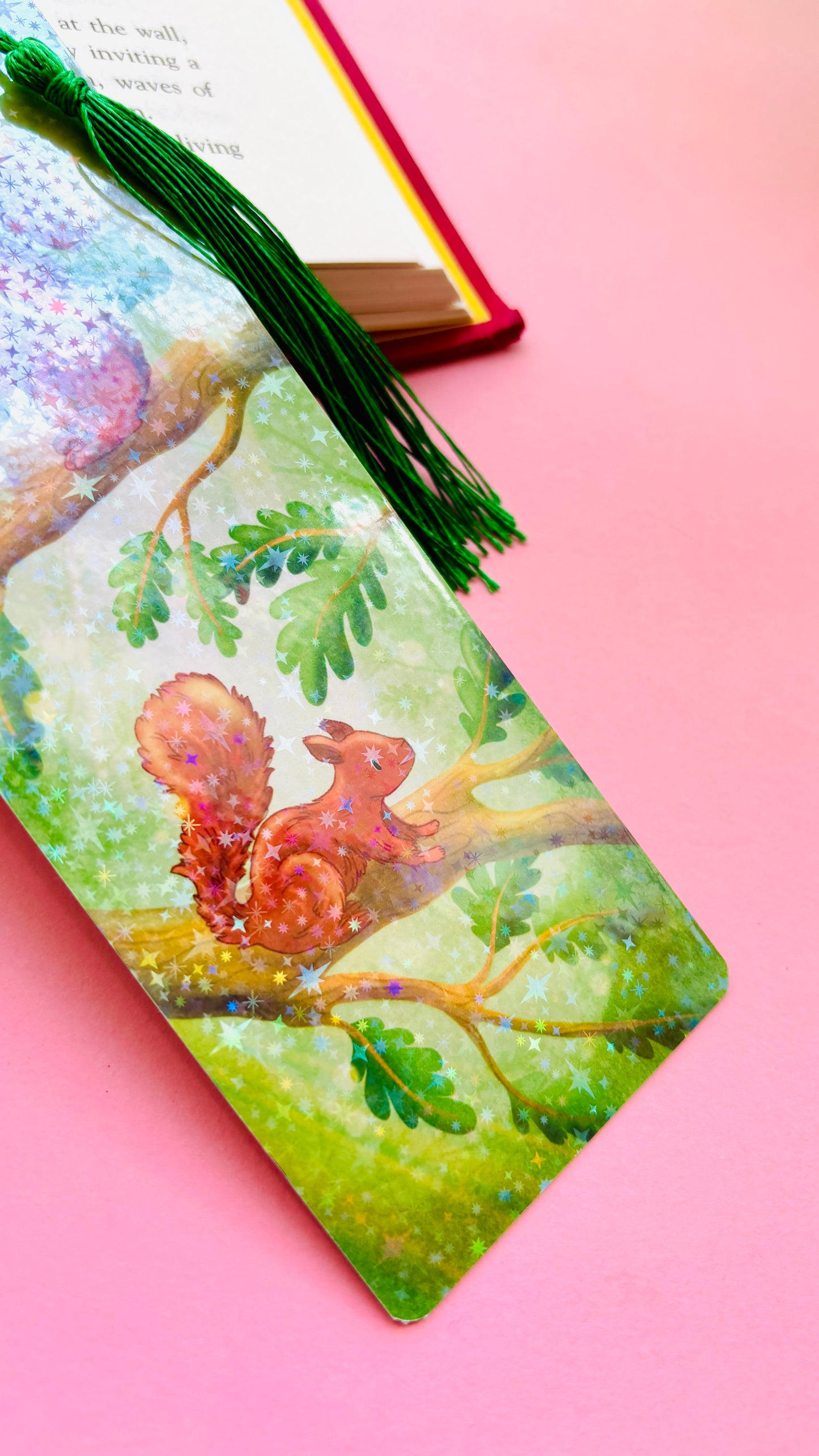 Red Squirrel Gift Holographic Bookmark