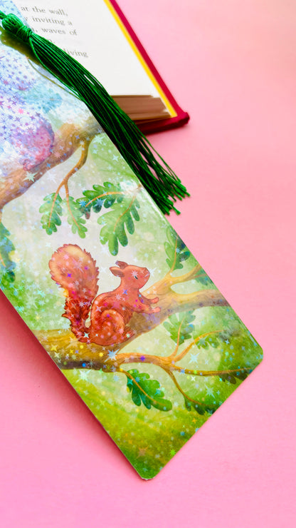 Red Squirrel Gift Holographic Bookmark