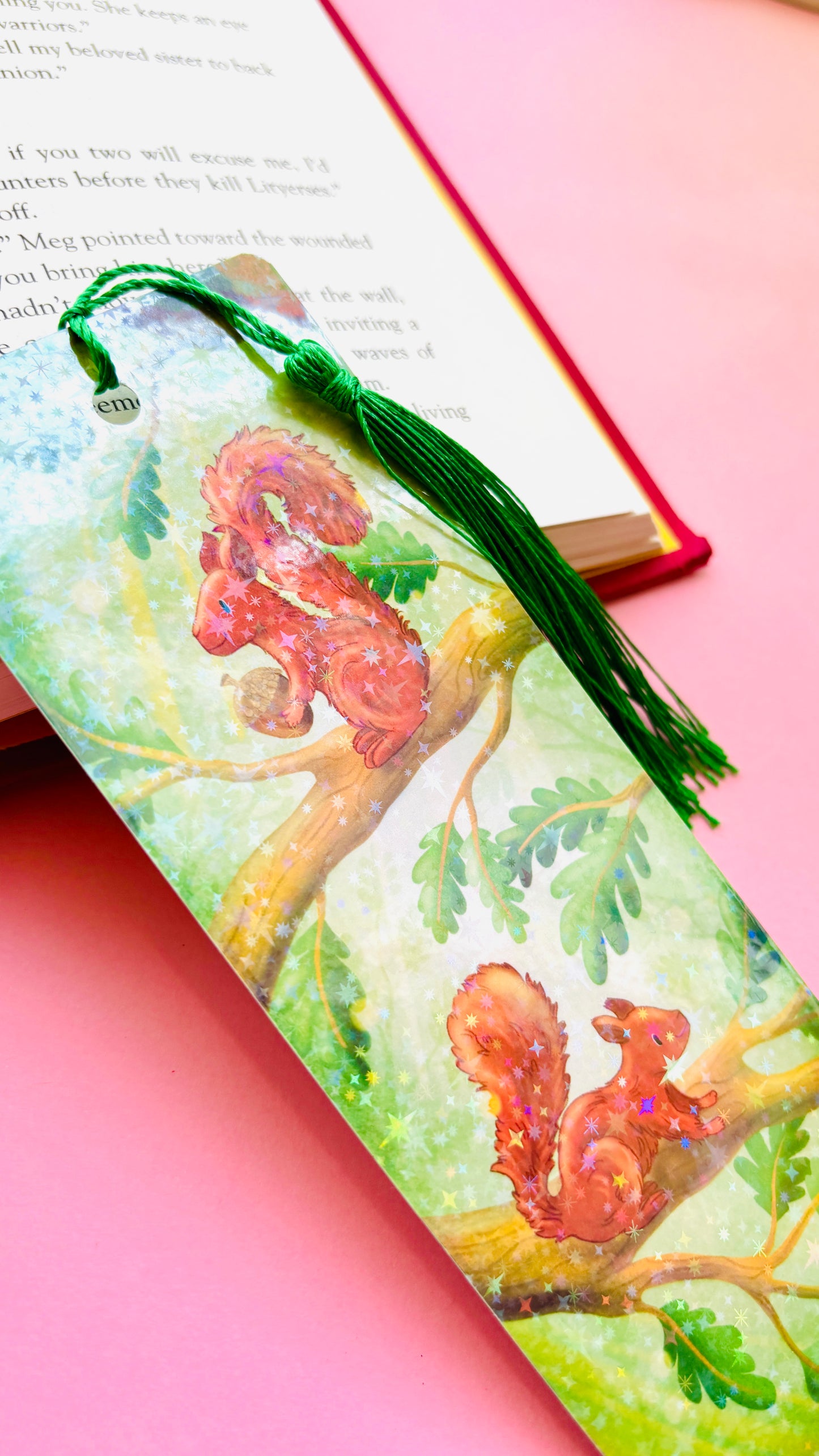 Red Squirrel Gift Holographic Bookmark