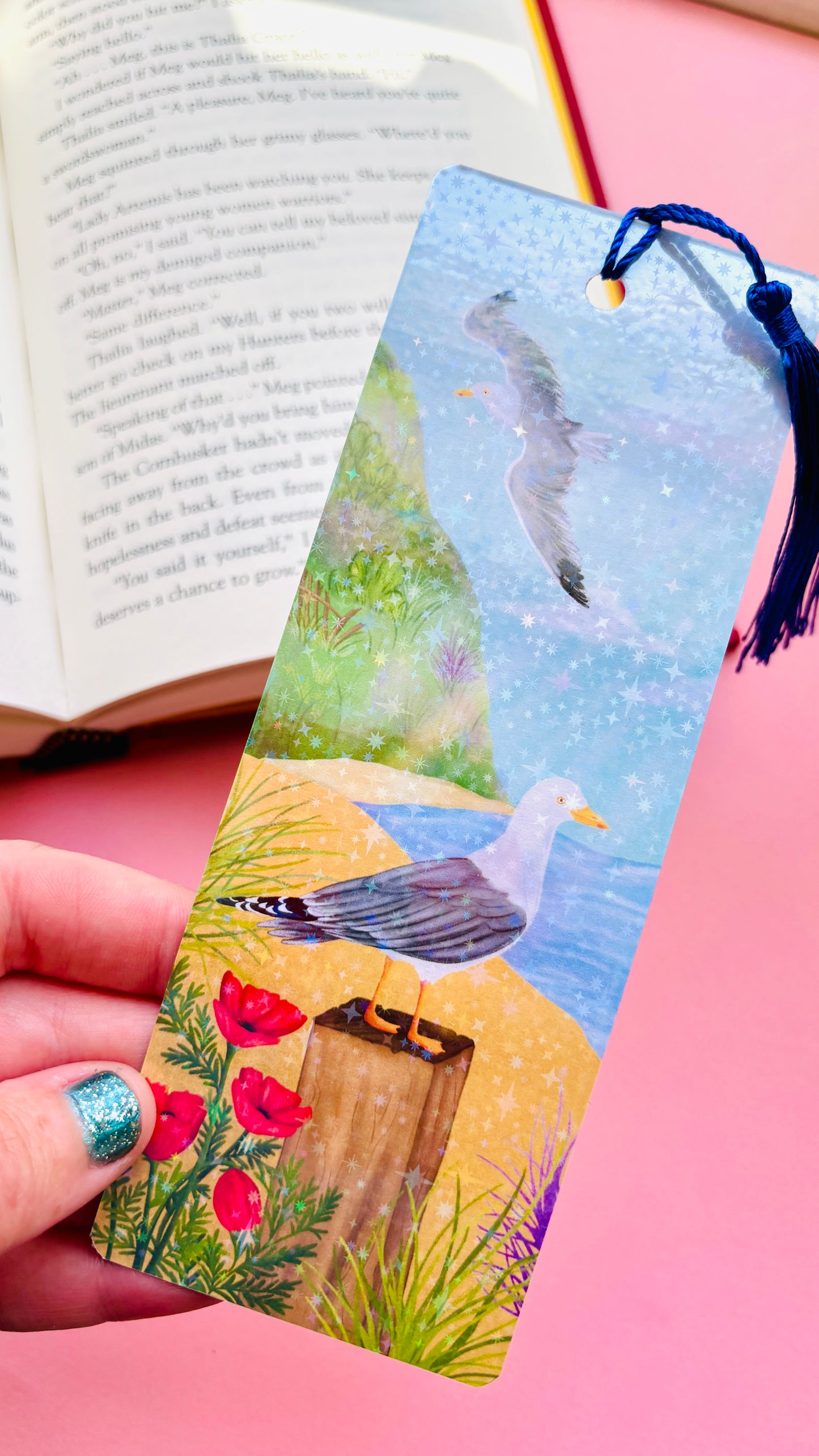 Herring Gull Gift Holographic Seagull Bookmark