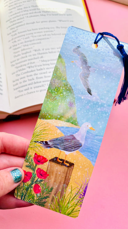 Herring Gull Gift Holographic Seagull Bookmark