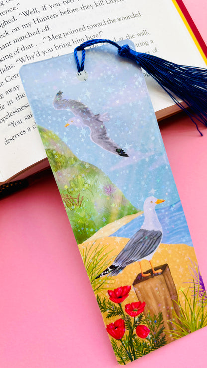 Herring Gull Gift Holographic Seagull Bookmark