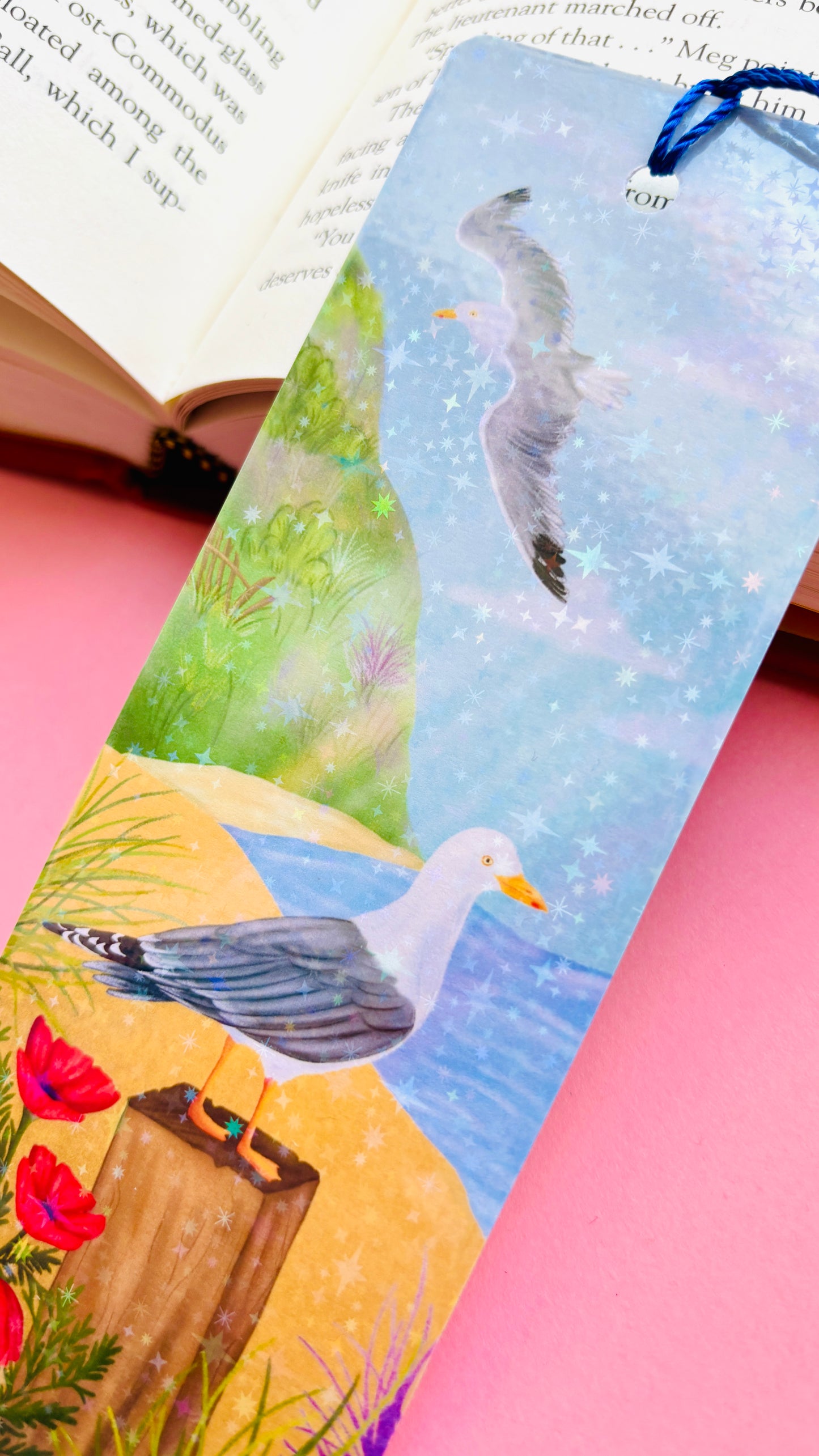 Herring Gull Gift Holographic Seagull Bookmark