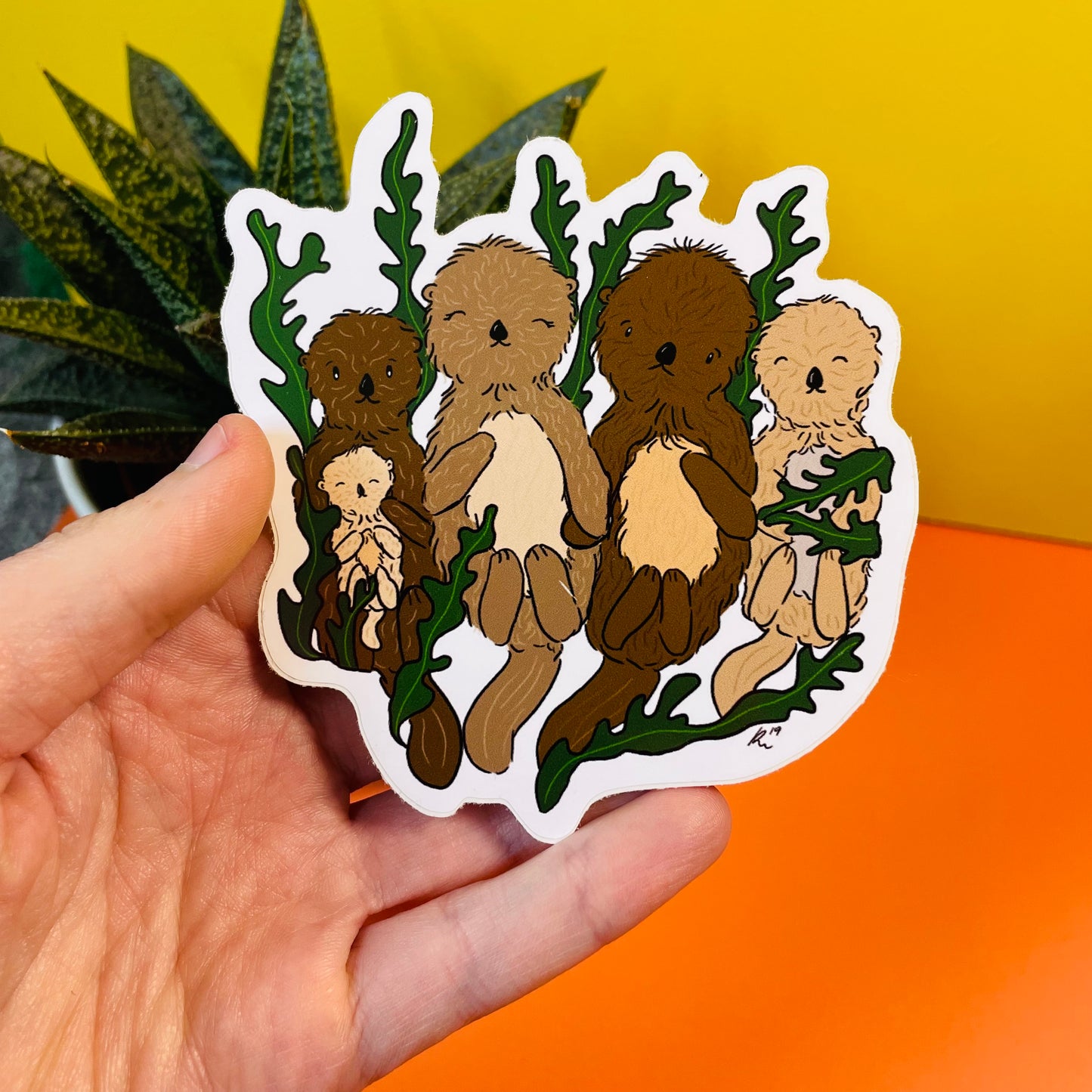 Otter family vinyl sticker - Pixiecraft