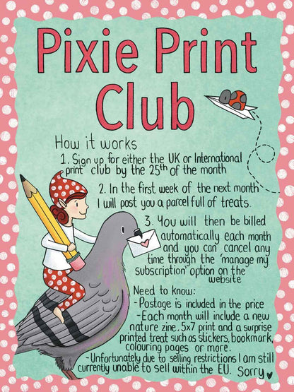 Pixie Print Club UK Monthly Subscription